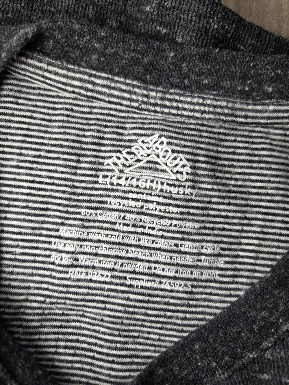 Thereabouts Boys Charcoal Henley Long Sleeve Shirt Size Large 14/16 Husky